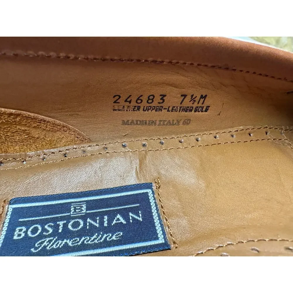 Bostonian Florentine Horsebit Loafers Model #24683 Men SZ 7.5 Dress Shoes Italy